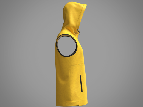 Mens Hooded Vest 3D Model