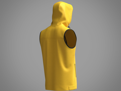 Mens Hooded Vest 3D Model