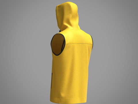 Mens Hooded Vest 3D Model