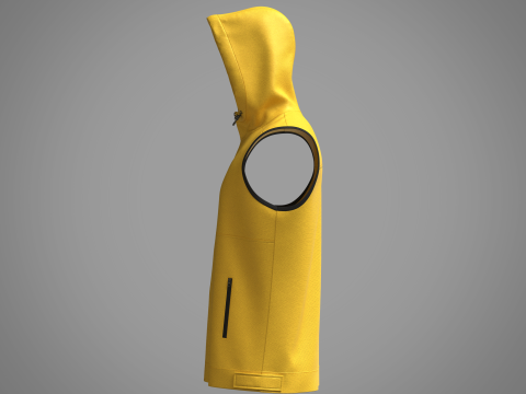 Mens Hooded Vest 3D Model