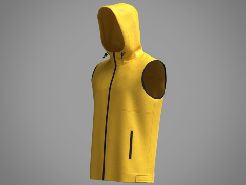 Mens Hooded Vest 3D Model