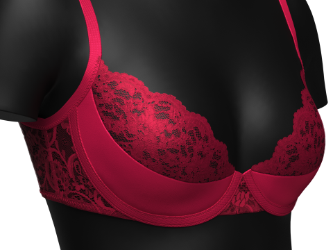 Pink Lace Suspender Lingerie set 3D Модель