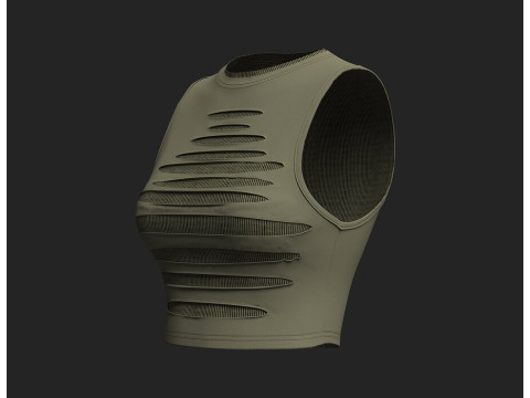 Ribbed Crop Top 3D Model