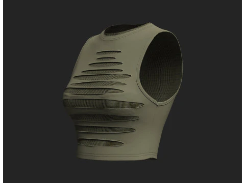 Haut court côtelé Modèle 3D