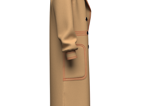 Womens long Coat 3D मॉडल