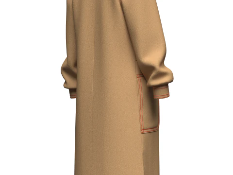 Womens long Coat 3D Model