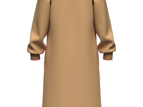 Womens long Coat 3D मॉडल