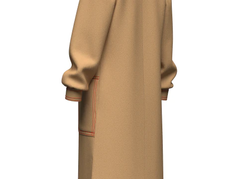 Womens long Coat 3D Model