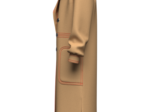 Womens long Coat 3D मॉडल