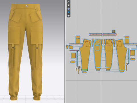Mens Cargo Track Pant 3D Модель