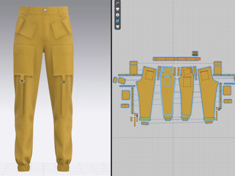 Mens Cargo Track Pant 3D Model