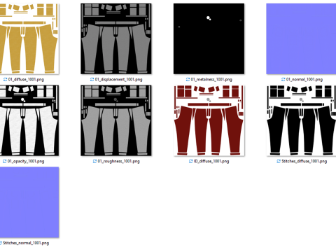 Mens Cargo Track Pant 3D Модель