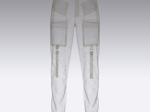 Mens Cargo Track Pant 3D Модель