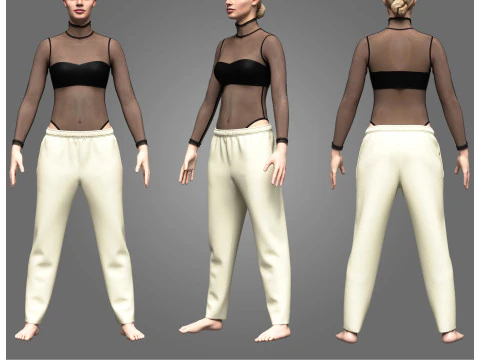 Womens Bodysuit Outfit 3D Model