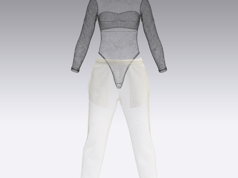 Womens Bodysuit Outfit 3D 모델