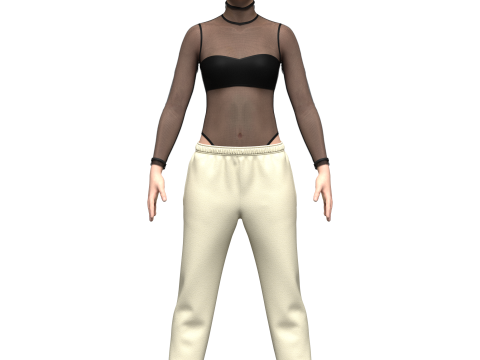 Womens Bodysuit Outfit 3D 모델