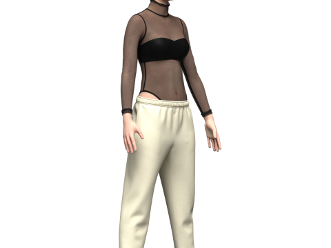 Womens Bodysuit Outfit 3D 모델