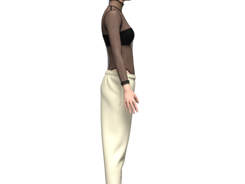 Womens Bodysuit Outfit 3D 모델
