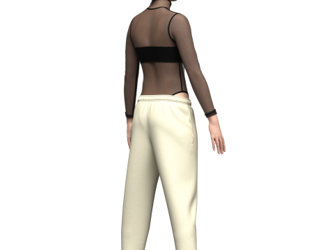 Womens Bodysuit Outfit 3D 모델