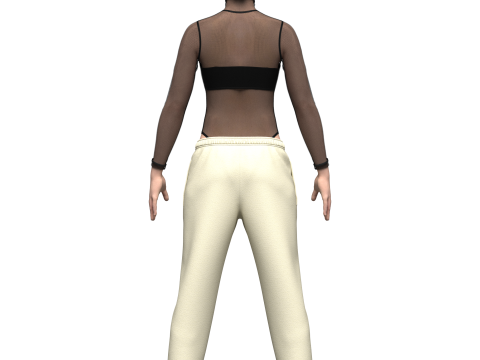 Womens Bodysuit Outfit 3D 모델