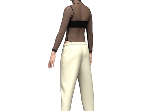Womens Bodysuit Outfit 3D 모델