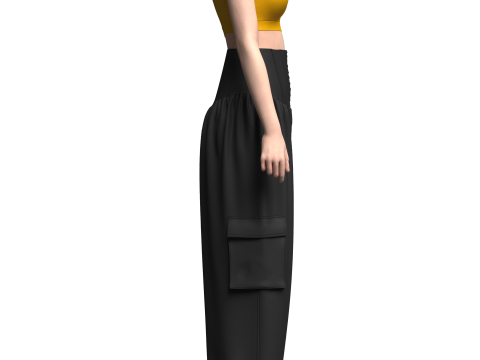 Woman Crop Top and Genie Pant Model 3D