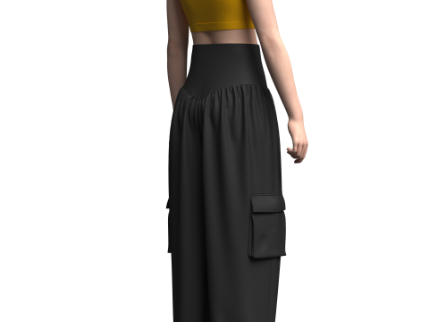 Woman Crop Top and Genie Pant Model 3D