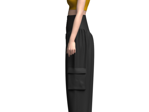 Woman Crop Top and Genie Pant Model 3D