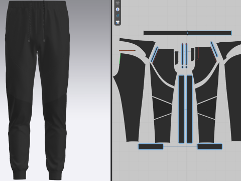Mens Nylon Jogger Modelo 3D