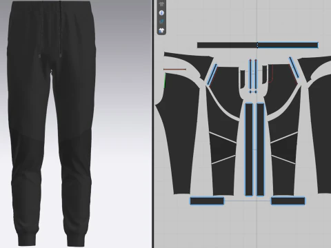 Jogger de nylon masculino Modelo 3D