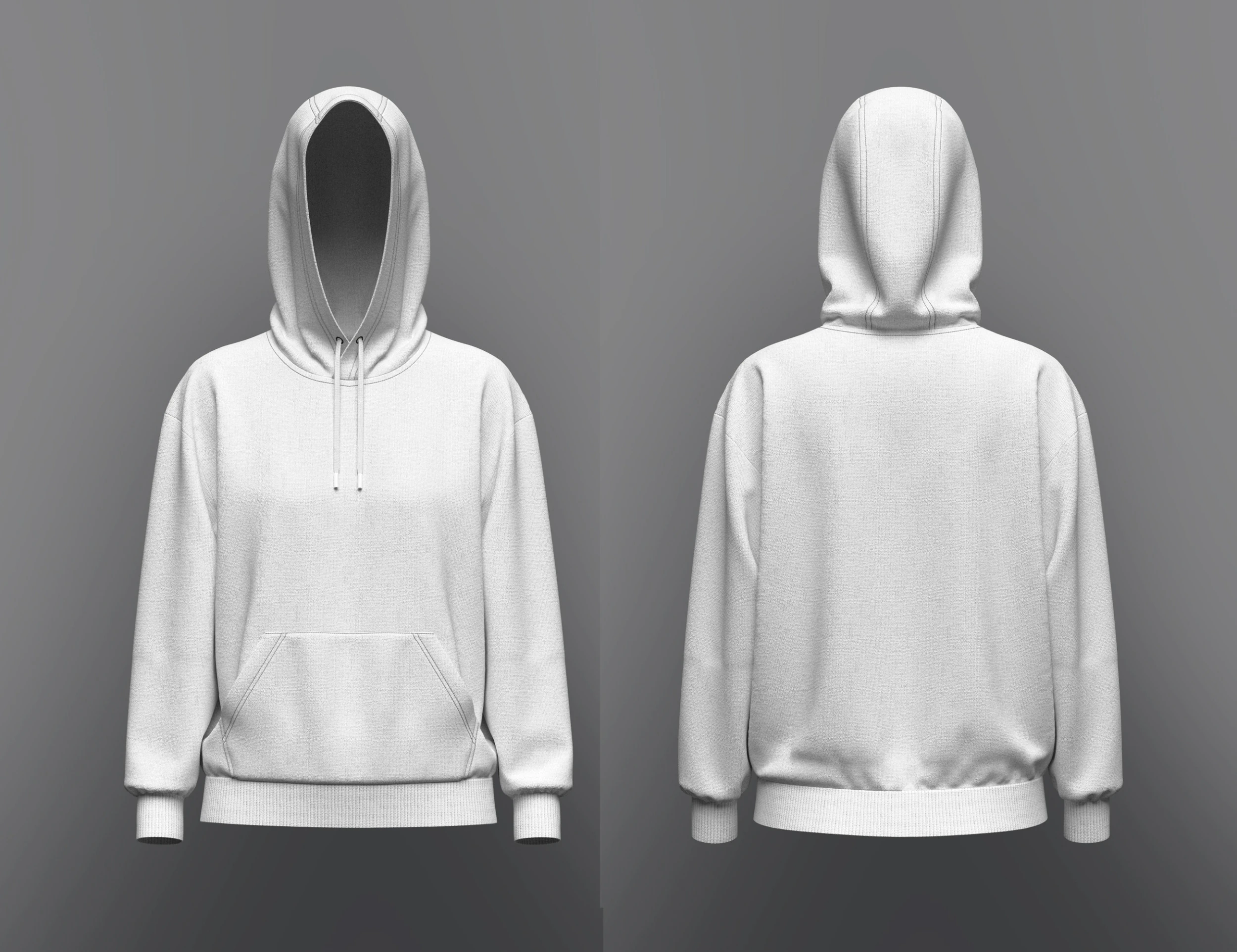 Women Loose Fit Sleeve hoodie 3D Model .c4d .max .obj .3ds .fbx .stl .blend 