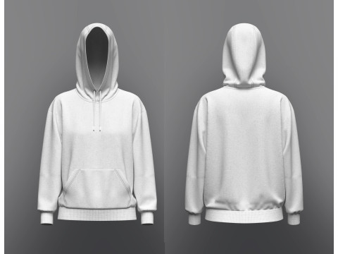 Women Loose Fit Sleeve hoodie 3D Модель