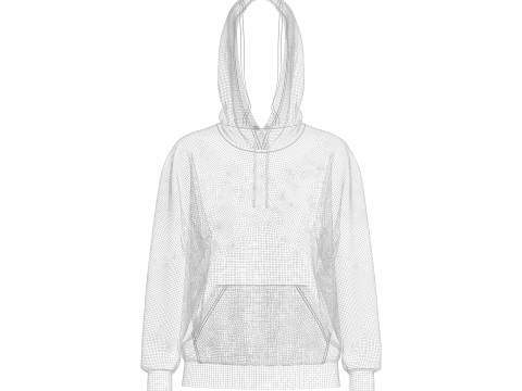 Women Loose Fit Sleeve hoodie 3D Model