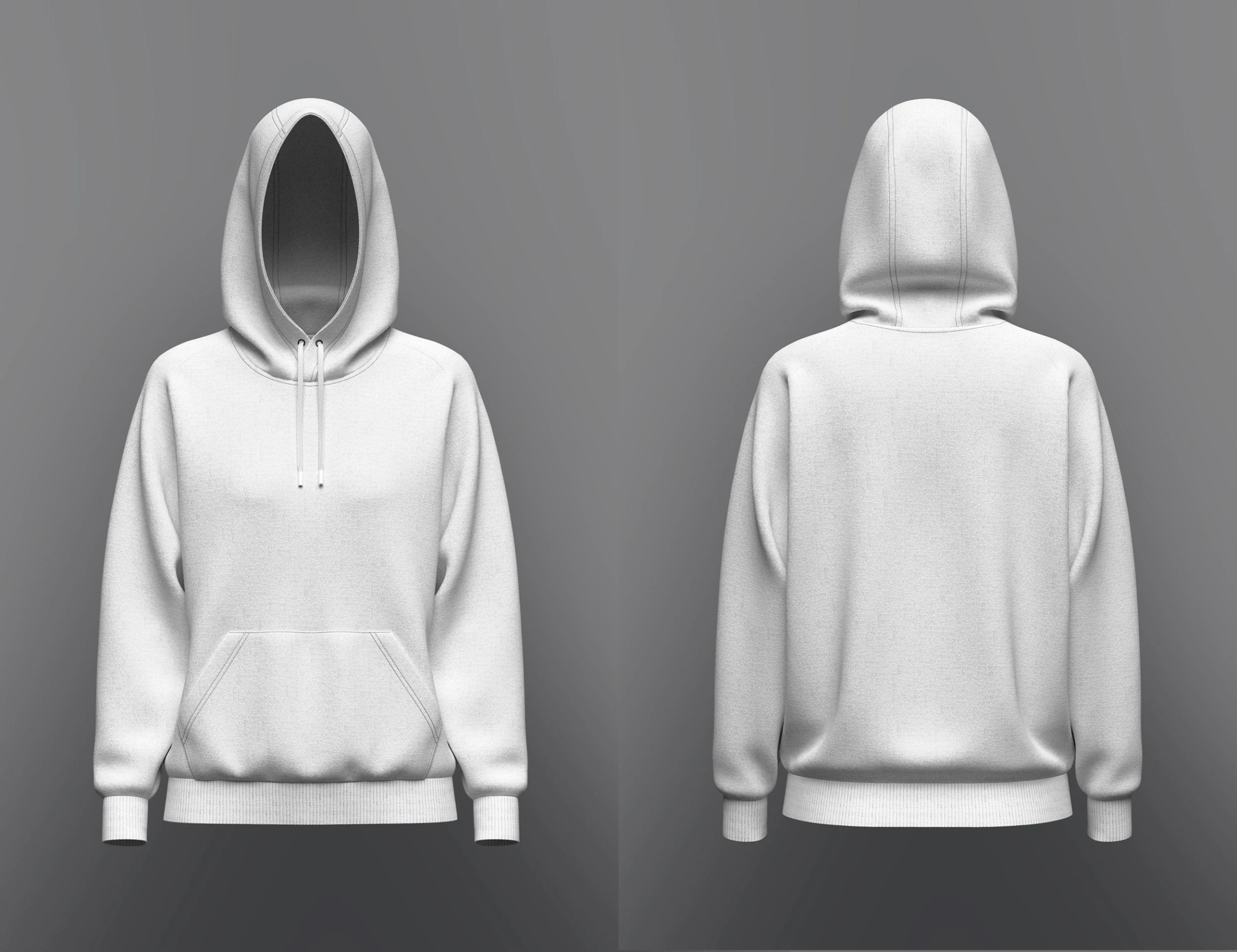 Women Raglan Sleeve Hoodie 3D Model .c4d .max .obj .3ds .fbx .stl .blend 