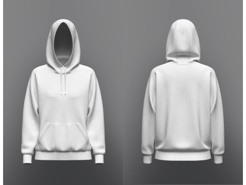 Women Raglan Sleeve Hoodie Modelo 3D