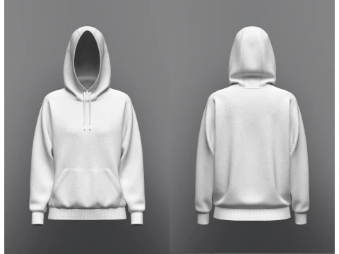 レディースラグランスリーブパーカー 3Dモデル