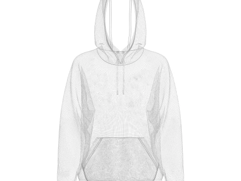 Women Raglan Sleeve Hoodie 3D Model