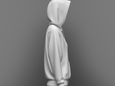 Women Raglan Sleeve Hoodie 3D Model