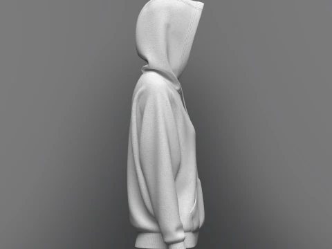 Women Raglan Sleeve Hoodie 3D Model