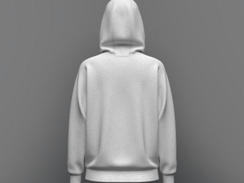Women Raglan Sleeve Hoodie 3D Model
