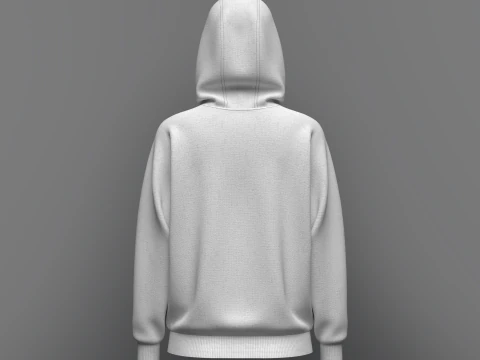Women Raglan Sleeve Hoodie 3D Model