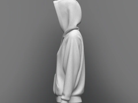 Women Raglan Sleeve Hoodie 3D Model