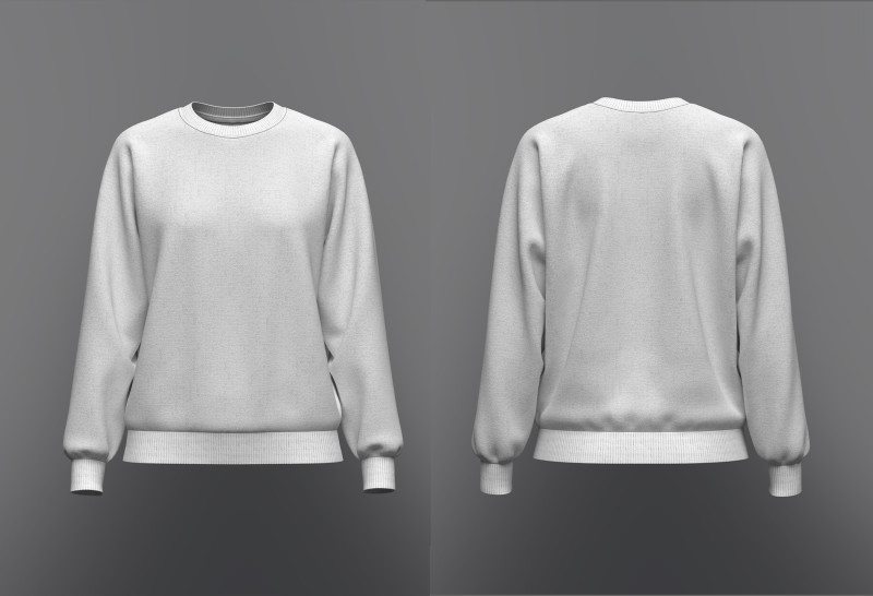 Womens Loose fit Raglan Sweatshirt 3D Model .c4d .max .obj .3ds .fbx .stl .blend
