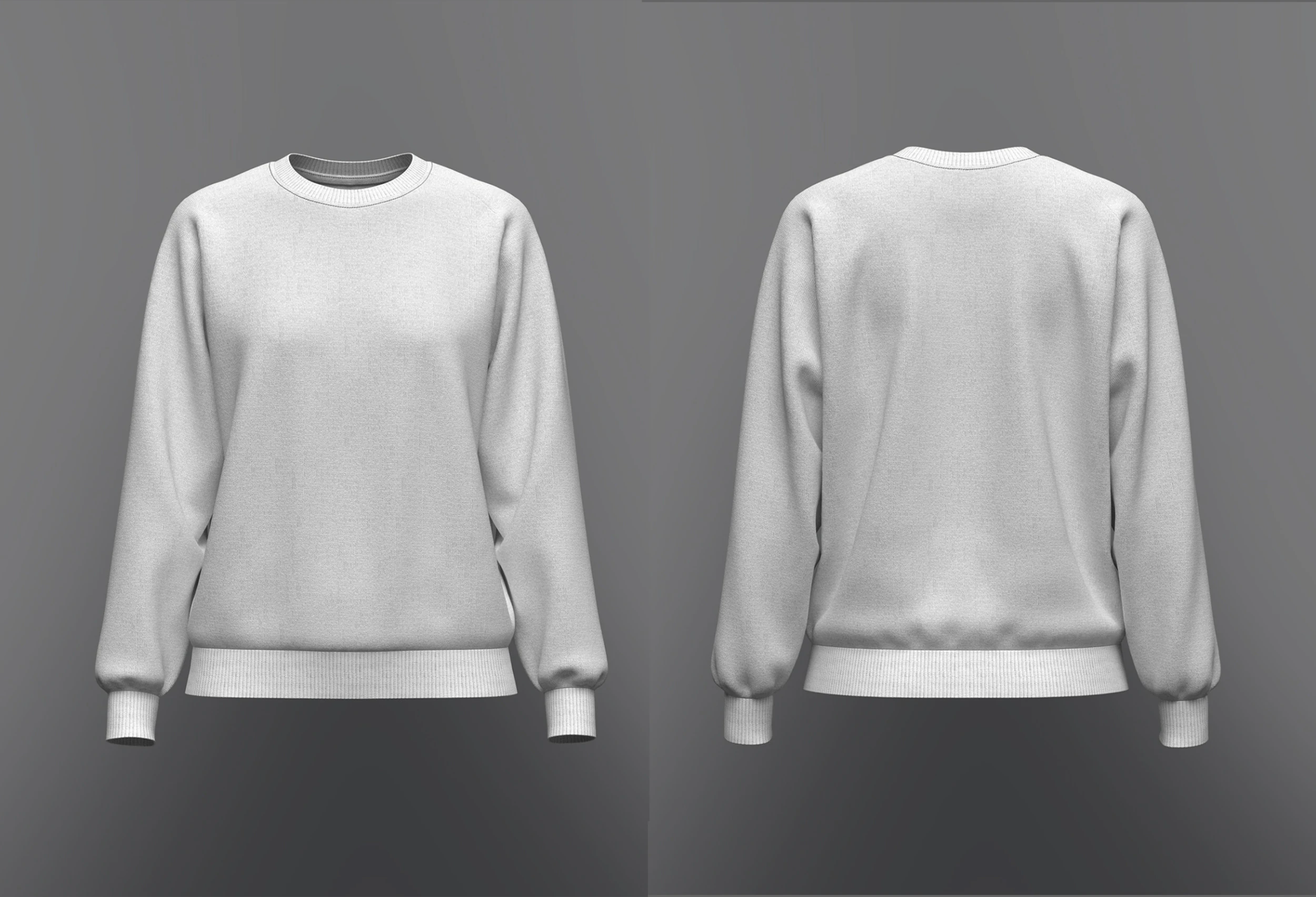 Womens Loose fit Raglan Sweatshirt 3D Model .c4d .max .obj .3ds .fbx .stl .blend 