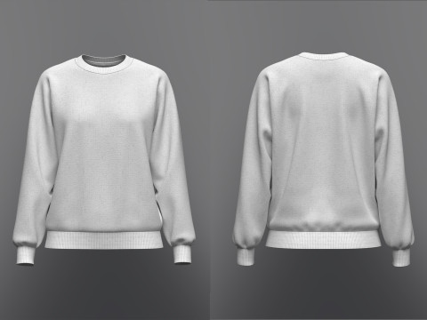 Womens Loose fit Raglan Sweatshirt 3D Модель