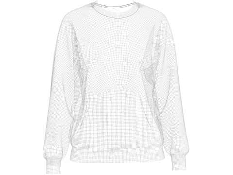 Womens Loose fit Raglan Sweatshirt 3D Model