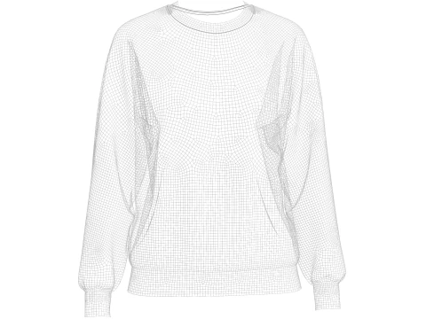 Womens Loose fit Raglan Sweatshirt 3D Model