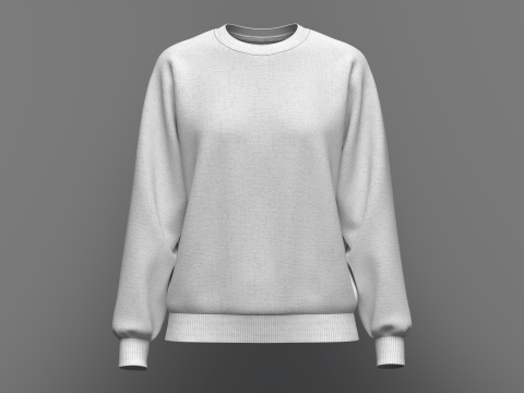 Womens Loose fit Raglan Sweatshirt 3D Model