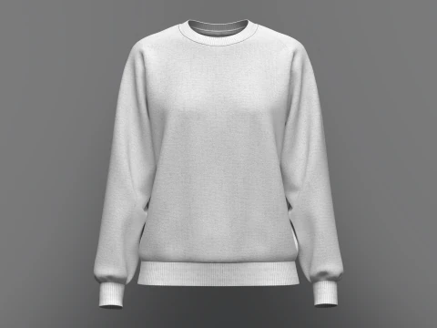 Womens Loose fit Raglan Sweatshirt 3D Model