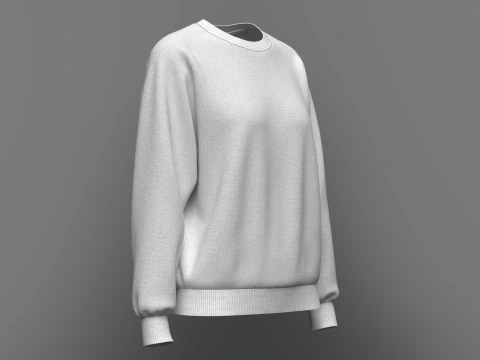 Womens Loose fit Raglan Sweatshirt 3D Model